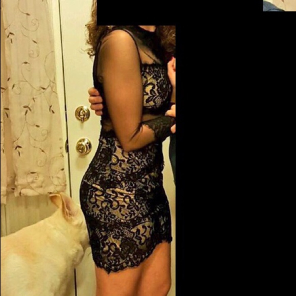 Charlotte Russe Black Lace Party/Club Dress